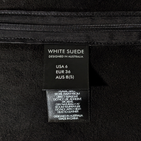 White Suede - Genuine Black Leather Top - Picture 8 of 9